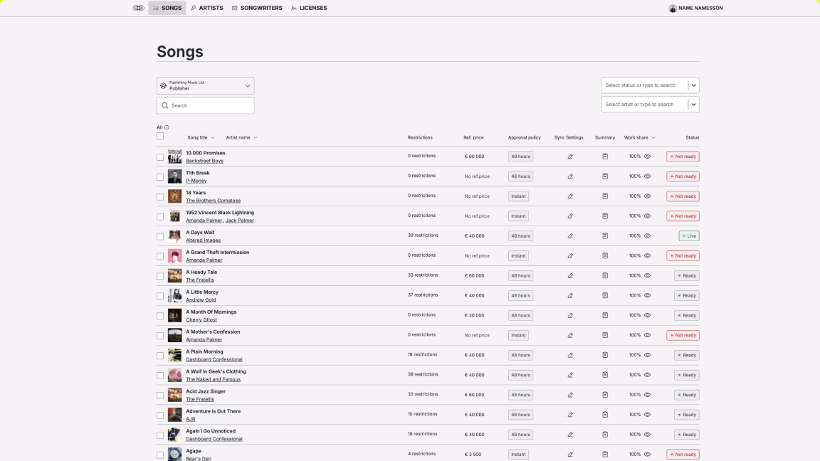 Step 1, onboard your music