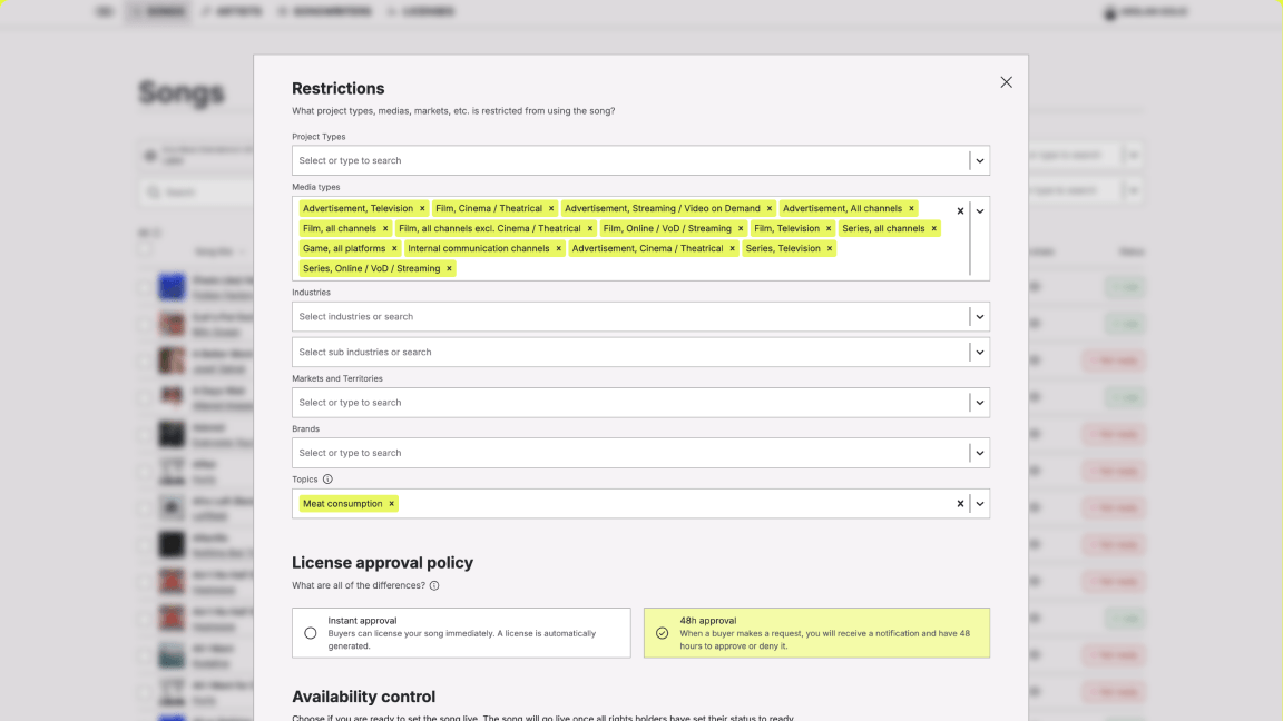 Step 2, set your terms